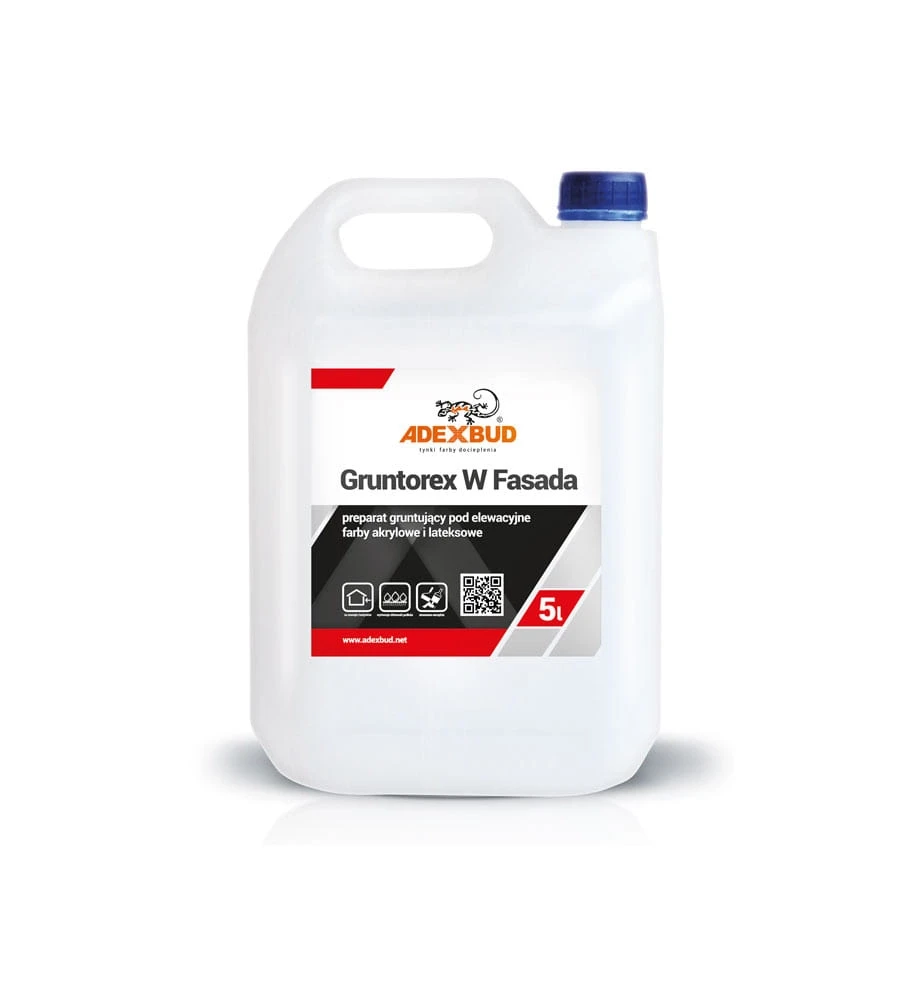 Grunt Zewnętrzny Gruntorex W Fasada Akryl pod farby w opakowaniu 5 litrów