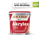 Zestaw 20x Tynk Akrylex akrylowy na 200 m² z gruntem Adecomulti