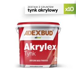 Zestaw 10x Tynk Akrylex akrylowy na 100 m² z gruntem Adecomulti 