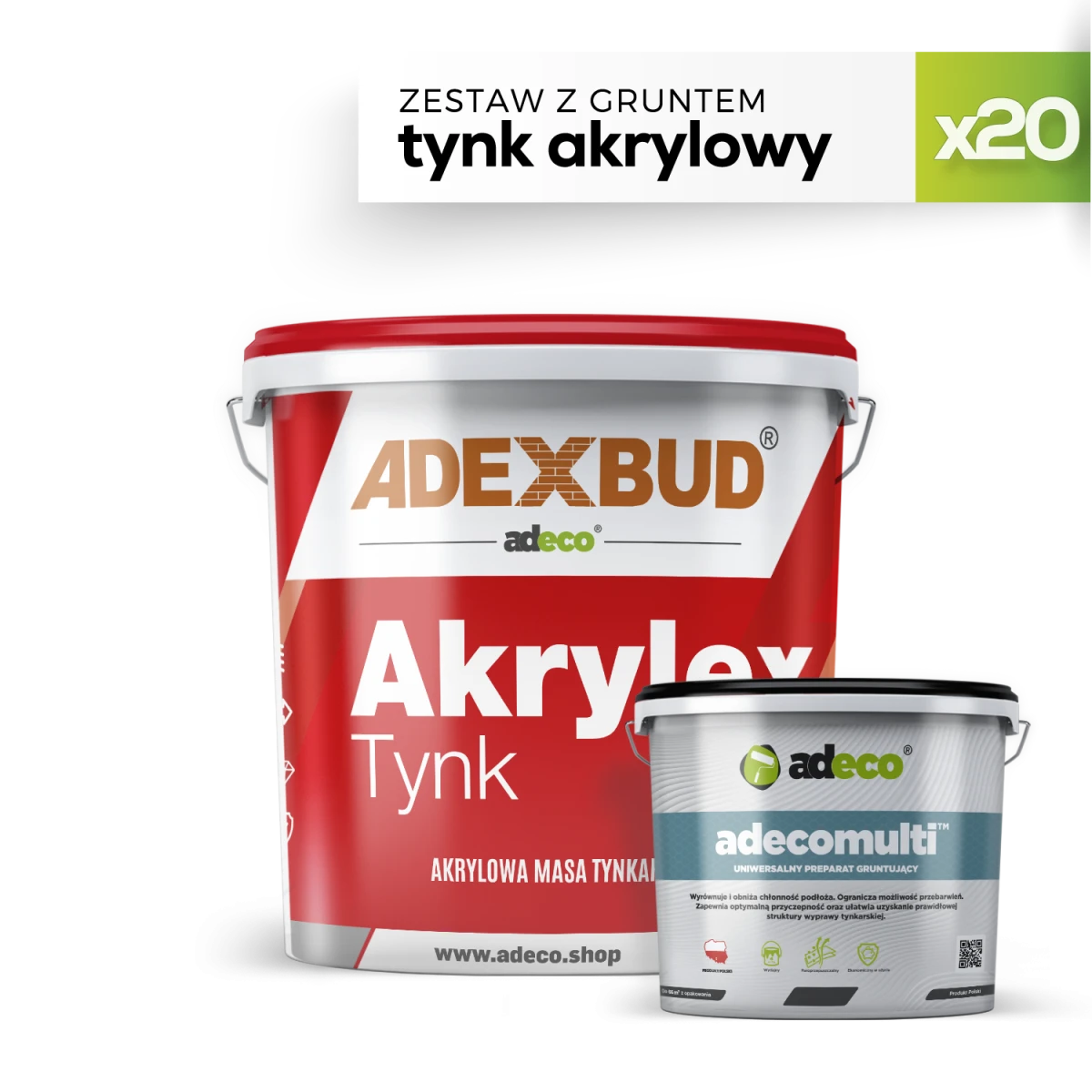 Tynk akrylowy PUTZ z gruntem kwarcowym w kolorze tynku