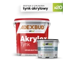 Zestaw 20x Tynk Akrylex akrylowy na 200 m² z gruntem Adecomulti