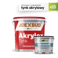 Tynk akrylowy PUTZ z gruntem szczepnym w kolorze tynku. 15 wiaderek tynku