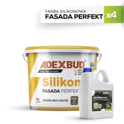 Zestaw 4x Fasada Perfekt Silikon 10 L na 200 m² z gruntem
