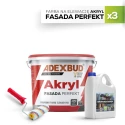 Zestaw 3x Fasada Perfekt Akryl 10 L na 150 m² z gruntem