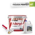 Fasada Perfekt Akryl w zestawie 2x10 litrów z gruntem Gruntorex i dedykowanym wałkiem